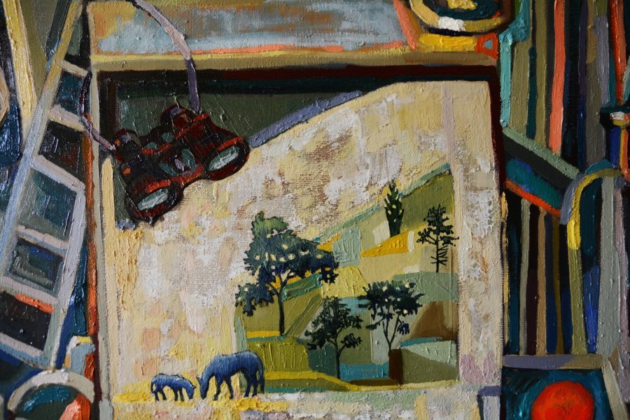Imagen adicional 6: Moderno Naturaleza muerta Pintura "Recuerdos en una maleta", pintor Mariya Drozdova óleo lienzo 