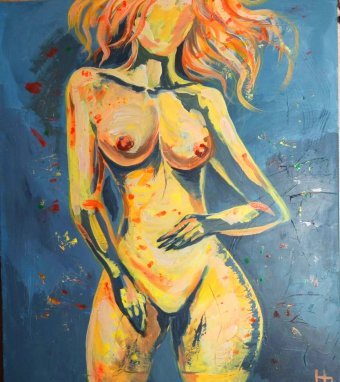 Painting "Power of Women: Pop Art Energy" by painter Natali Shevale acrylic canvas at Jose Art Gallery