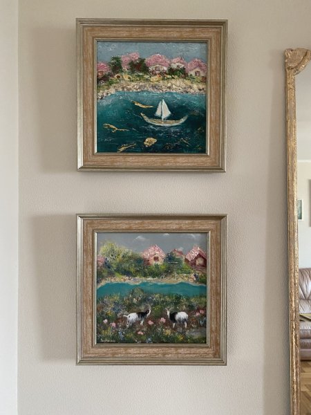 Additional view 6: Impressionism Marine Art Painting The boat by painter Diana Yaskovich acrylic canvas 