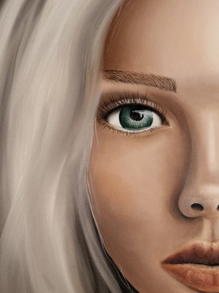 Additional view 2: Realism Portrait Painting She and Nature: Harmony and Power by painter Ekaterina Mikhailova oil canvas 