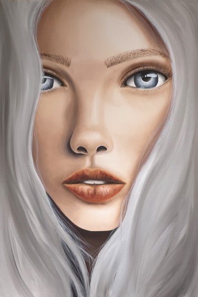 Symbolism Portrait Painting A Look into the Soul by painter Ekaterina Mikhailova oil canvas 