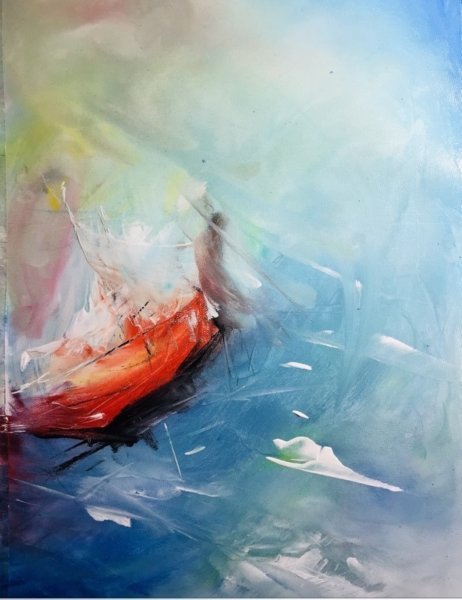 Colorful Aquatic Abstraction Painting by DANI CANALD