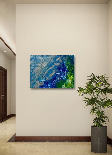 Additional view 2: Abstract Marine Art Painting Ocean by painter Francesca Dei acrylic canvas 