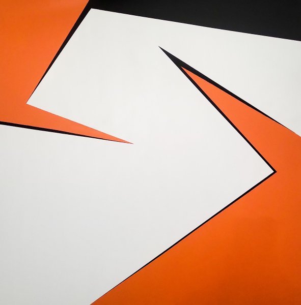 Minimalisme Intérieur Peinture "Changement orange" peintre Veronika Obushikhina acrylique toile 