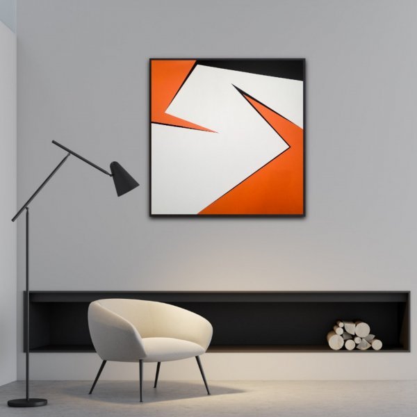 Image supplémentaire 5: Minimalisme Intérieur Peinture "Changement orange", peintre Veronika Obushikhina acrylique toile 