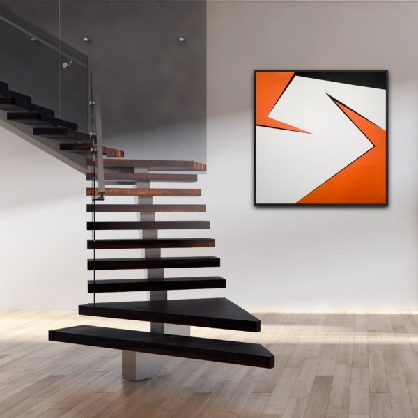 Image supplémentaire 7: Minimalisme Intérieur Peinture "Changement orange", peintre Veronika Obushikhina acrylique toile 