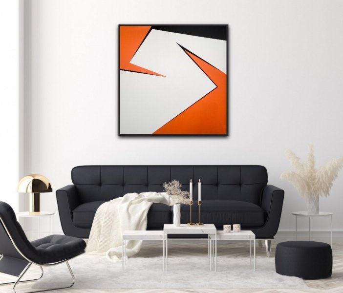 Image supplémentaire 8: Minimalisme Intérieur Peinture "Changement orange", peintre Veronika Obushikhina acrylique toile 
