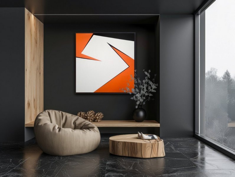 Image supplémentaire 9: Minimalisme Intérieur Peinture "Changement orange", peintre Veronika Obushikhina acrylique toile 