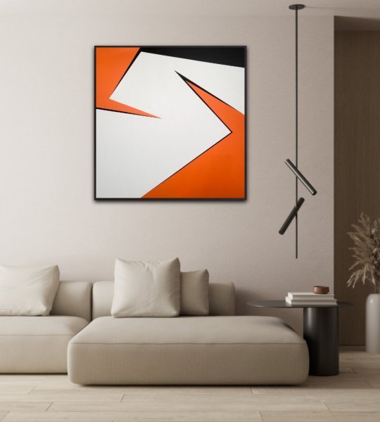 Image supplémentaire 10: Minimalisme Intérieur Peinture "Changement orange", peintre Veronika Obushikhina acrylique toile 