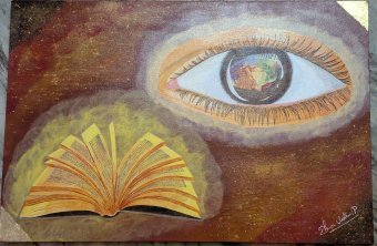 Painting "Visionary" by painter DHIVYA VADHANA P acrylic canvas at Jose Art Gallery