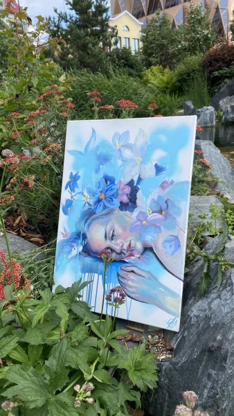 Imagem adicional 2: Cubismo Retrato Desenho "Melancólico", ilustrador Anna Goriunova óleo tela para pintura 