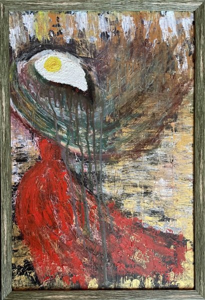 Moderno Interior Pintura "Desayuno" pintor Karan óleo cartulina 