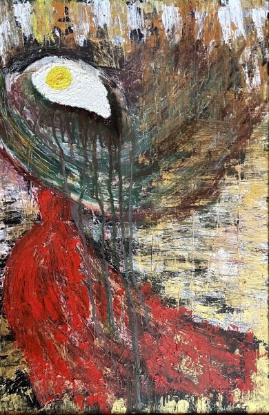 Imagen adicional 1: Moderno Interior Pintura "Desayuno", pintor Karan óleo cartulina 