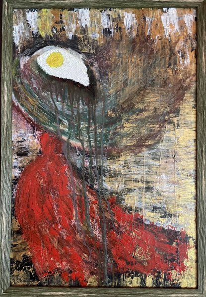 Imagen adicional 3: Moderno Interior Pintura "Desayuno", pintor Karan óleo cartulina 