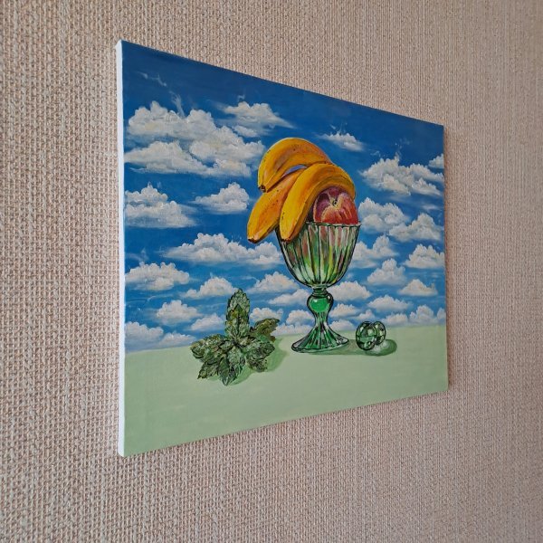 Additional view 1: Contemporary Art Still-Life Painting Mint Extravaganza: In Search of Harmony by painter Alena Bulakh acrylic canvas 