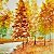 Pequeño puente en el bosque - painting