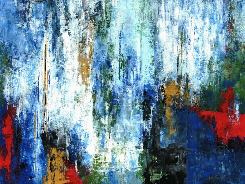 Abstract Genre Painting Fearless by painter Lisa Daniels acrylic canvas 