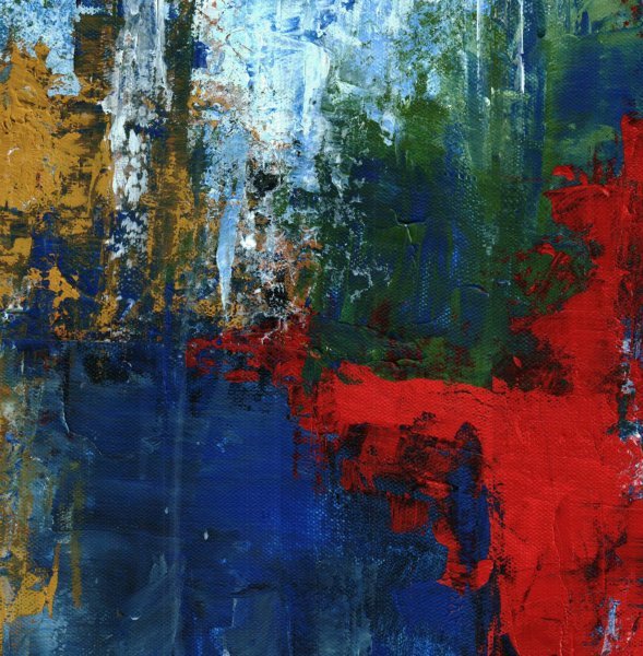 Additional view 1: Abstract Genre Painting Fearless by painter Lisa Daniels acrylic canvas 