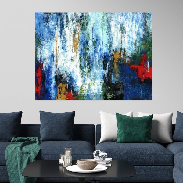 Additional view 3: Abstract Genre Painting Fearless by painter Lisa Daniels acrylic canvas 
