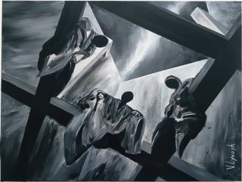 Painting "Court" by painter Viktor Lytosh acrylic canvas at Jose Art Gallery
