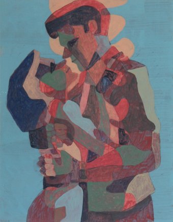Couple Embracing in Abstraction