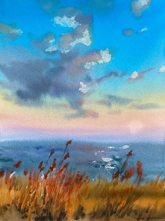 Kiev Sea: evening at dusk