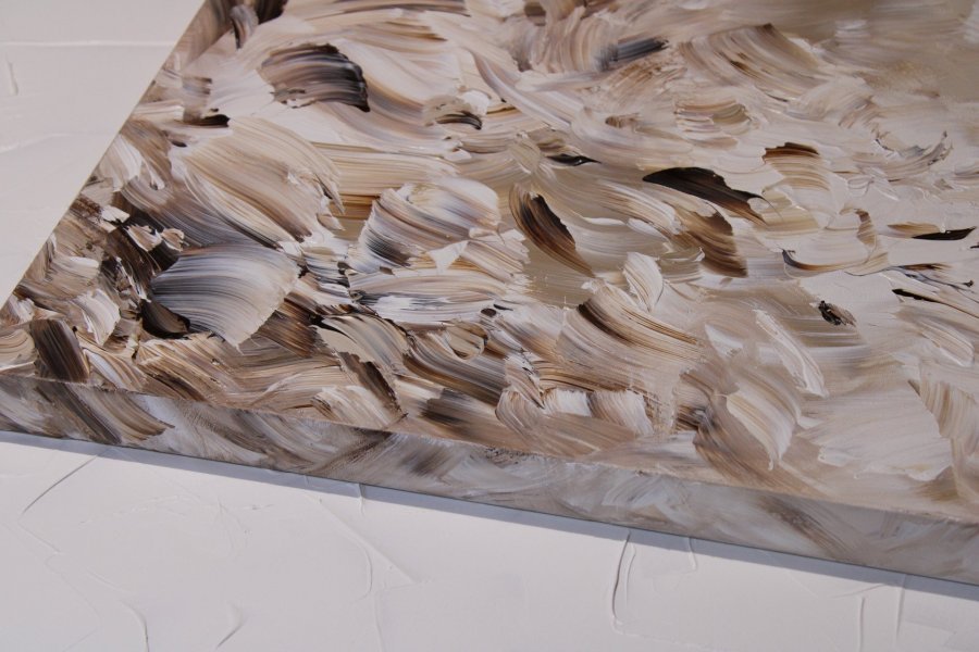 Additional view 4: Abstract Interior Painting Lyrical Flight by painter Vinet-Larente acrylic canvas 