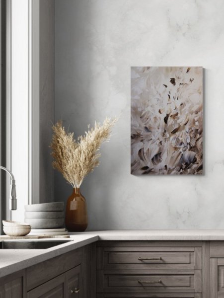 Additional view 6: Abstract Interior Painting Lyrical Flight by painter Vinet-Larente acrylic canvas 