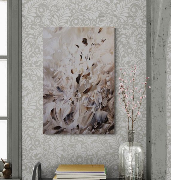 Additional view 7: Abstract Interior Painting Lyrical Flight by painter Vinet-Larente acrylic canvas 