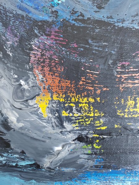 Additional view 1: Abstract Marine Art Painting Storm at sea by painter Axelle Biltgen acrylic canvas 