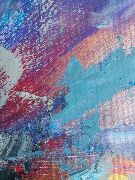 Additional view 3: Abstract Marine Art Painting Storm at sea by painter Axelle Biltgen acrylic canvas 