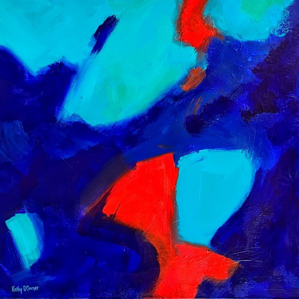 Abstract Genre Painting Dancing in the Dark by painter Kathy OConner acrylic canvas 