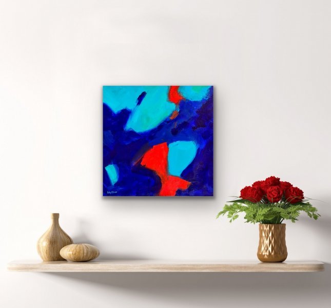 Additional view 1: Abstract Genre Painting Dancing in the Dark by painter Kathy OConner acrylic canvas 