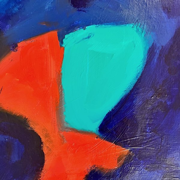 Additional view 2: Abstract Genre Painting Dancing in the Dark by painter Kathy OConner acrylic canvas 