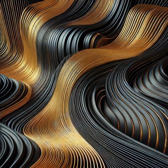 Arte digitale "Arte murale con motivi a onde fluide", artista digitale hafis djamel eddine alla Jose Art Gallery