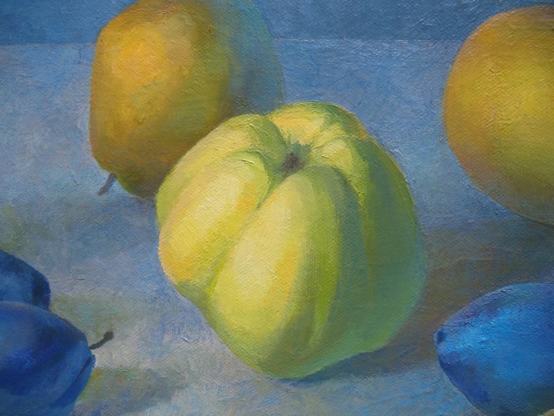 Additional view 3: Realism Still-Life Painting Autumn evening with fruits by painter Lana Korolievskaia oil canvas 