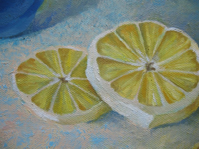 Additional view 6: Realism Still-Life Painting Autumn evening with fruits by painter Lana Korolievskaia oil canvas 