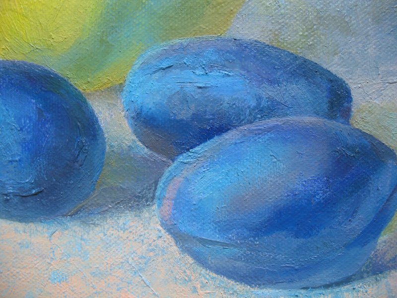 Additional view 7: Realism Still-Life Painting Autumn evening with fruits by painter Lana Korolievskaia oil canvas 