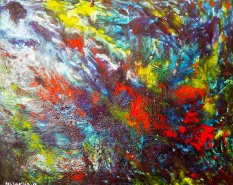 Painting "Reflections light  depths_2" by painter Selena Sashina acrylic canvas at Jose Art Gallery