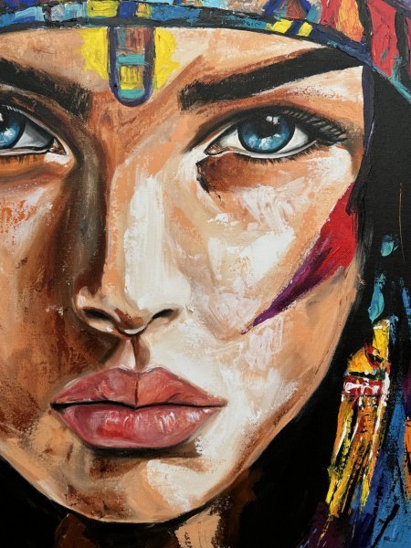Additional view 3: Figurative Portrait Painting Yota by painter Sabrina Seck acrylic canvas 