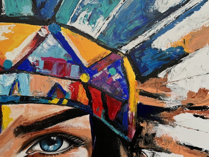 Additional view 4: Figurative Portrait Painting Yota by painter Sabrina Seck acrylic canvas 