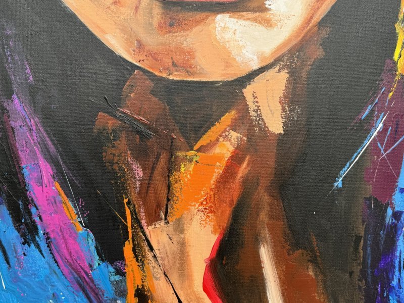Additional view 9: Figurative Portrait Painting Yota by painter Sabrina Seck acrylic canvas 