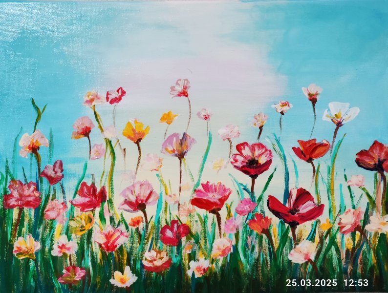 Blumenwiese Painting by Natali - Jose Art Gallery