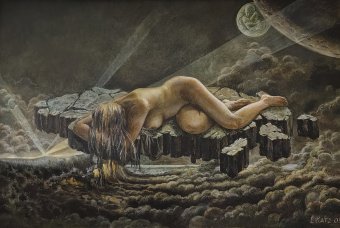 Painting "Woman" by painter Leon Katz acrylic canvas at Jose Art Gallery