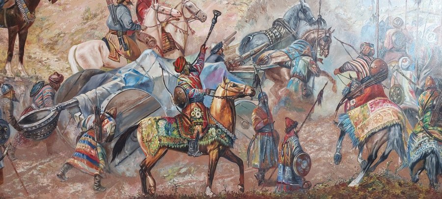 Дополнительное изображение 2: Академизм Исторический Живопись "Джалал Ад Дин Менгбурны" живописец Chary Jafarov масло холст 