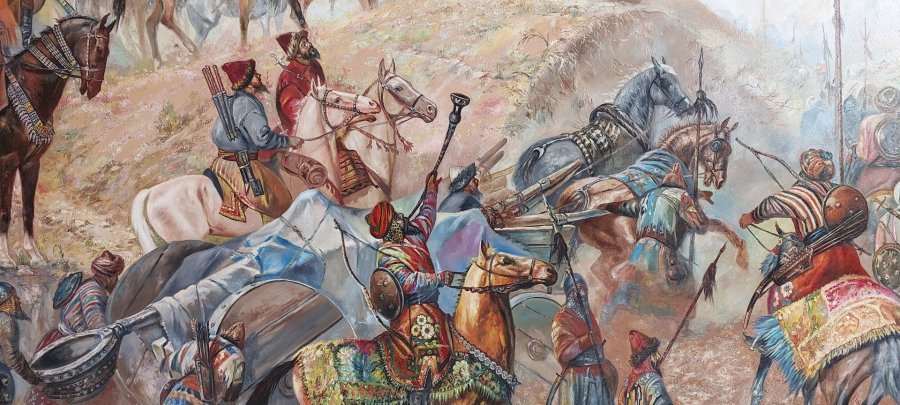 Дополнительное изображение 7: Академизм Исторический Живопись "Джалал Ад Дин Менгбурны" живописец Chary Jafarov масло холст 