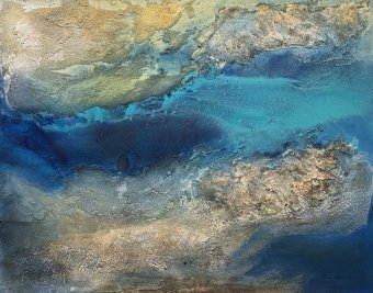 Peinture "Costa I", peintre Marion Kotyba technique mixte toile à la Jose Art Gallery