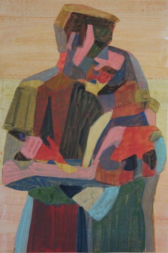 Pintura "Pareja #03", pintor Martin Singer acrílico papel en Jose Art Gallery
