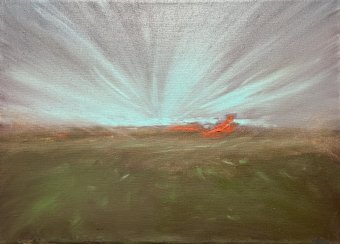 Peinture "Lever de soleil venteux", peintre Tetyana Bilous huile toile à la Jose Art Gallery