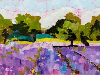 Painting "Lands of Provence VII" by painter Patrick BAUQUEL oil canvas at Jose Art Gallery